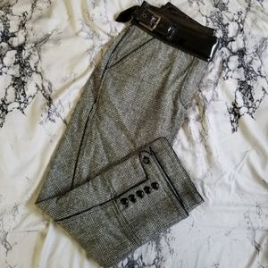 Roberto Cavalli Gray & Black Tweed Pants w/ Belt